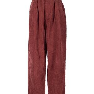 Madewell Corduroy Pleated Pants in Brick Red